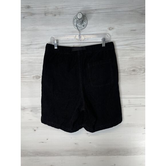 H&M Shorts Mens Small Black Relaxed Fit Corduroy Elastic Waist Belted Pockets - Picture 7 of 13